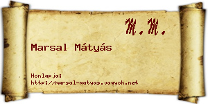 Marsal Mátyás névjegykártya